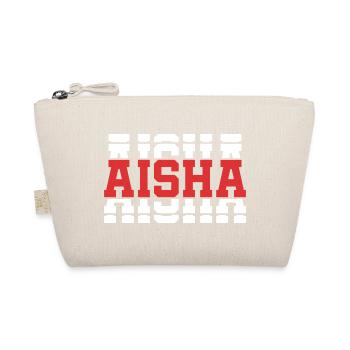 Aisha t-shirt texte empilé t-shirt idée cadeau - Trousse biologique - nature - Devant