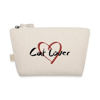 Cat lover Schriftzug mit Herz - Bio-Täschchen - Natur - Vorne