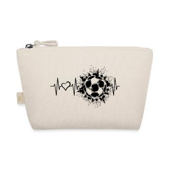 Fußball liebe Herzschlag Ballexplosion Herz Symbol - Bio-Täschchen - Natur - Vorne