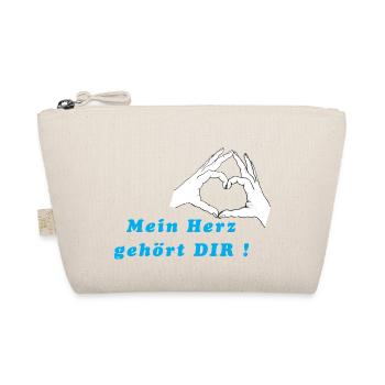 Hände formen ein Herz. Mein Herz gehört DIR ! - Bio-Täschchen - Natur - Vorne
