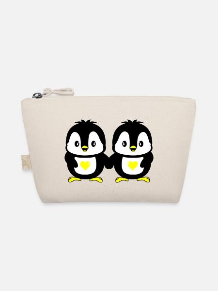 Pingouins Amour mignon - Trousse biologique - nature - Devant