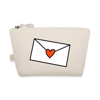 Letter Heart Tricolor - Organic Pouch - nature - Front