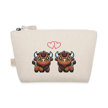 bison comic love - Bio-Täschchen - Natur - Vorne