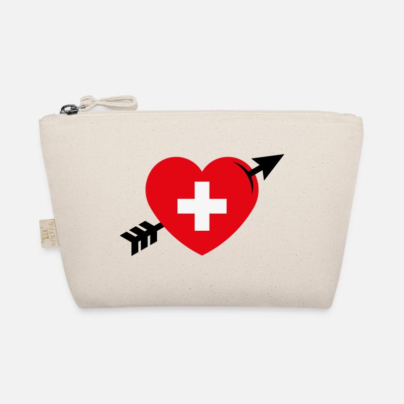 Coeur avec Croix Suisse et Flèche (Suisse / 3C) Trousse biologique