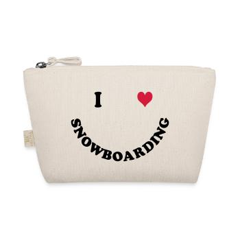 I love Snowboarding - Organic Pouch - nature - Front