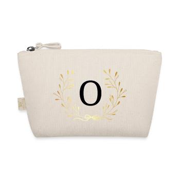 Letter o Gold Floral Crown - Organic Pouch - nature - Front