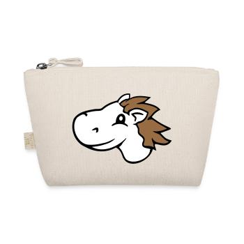 Horse Cute Pony Foal Fast Riding Comic Rider - Organic Pouch - nature - Front