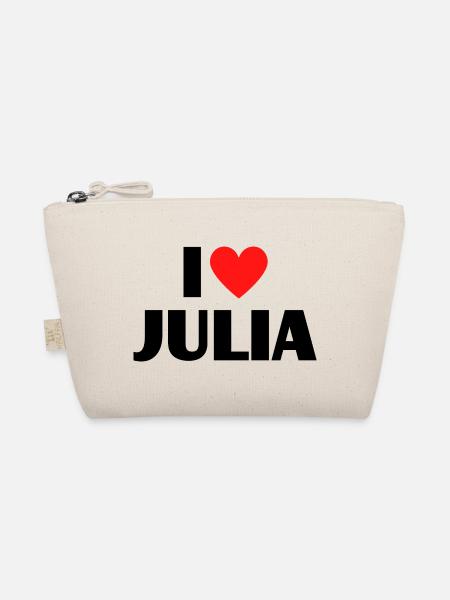 I love Julia Rotes Herz Liebe Fan Geschenk - Bio-Täschchen - Natur