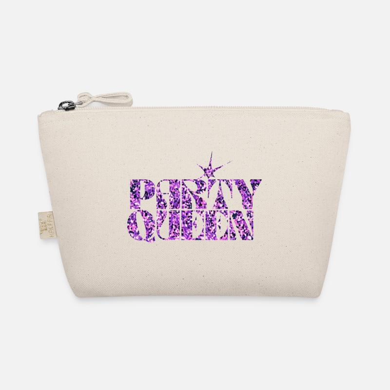 Party Queen Glitter Typography Organic Pouch