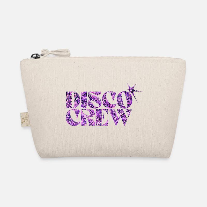 Disco Crew Purple Glitter Logo Organic Pouch