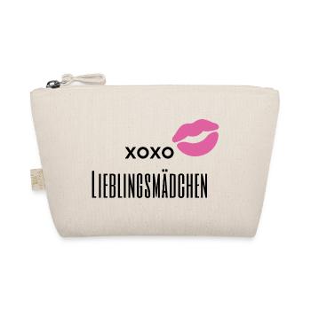 Kiss Me – Romantic Lip Design xoxo - Organic Pouch - nature - Front