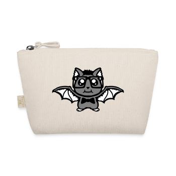 Cute Nerd Bat Glasses Bow Tie Halloween Geek - Organic Pouch - nature - Front