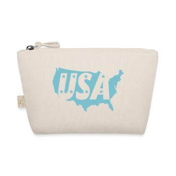 Blaue USA-Karte mit Sternen - Bio-Täschchen - Natur - Vorne