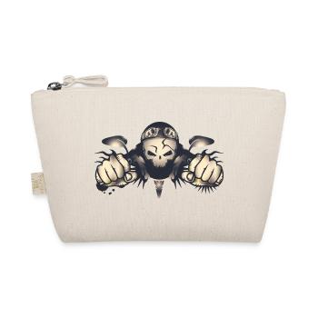Rebellious skull biker with retro helmet - Organic Pouch - nature - Front