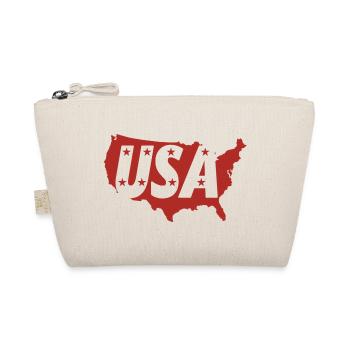 USA map with letter monograms and stars - Organic Pouch - nature - Front