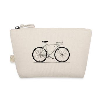 Black Vintage Bicycle, Minimalist Design - Organic Pouch - nature - Front
