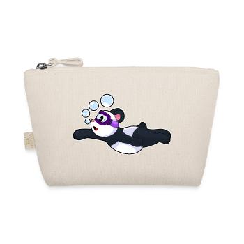 Panda Schwimmen Schwimmbrille Sommer - Bio-Täschchen - Natur - Vorne