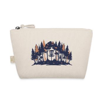 Disc Golf Scene Forest Basket Silhouette - Organic Pouch - nature - Front
