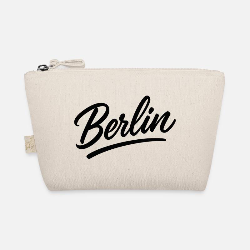 Berlin lettering in script style - Organic Pouch - nature