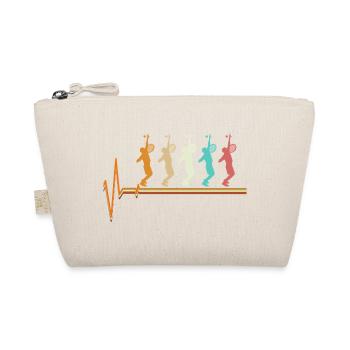 Tennis-Heartbeat Retro-Sonnenuntergangs-Spieler-Silhouette - Bio-Täschchen - Natur - Vorne