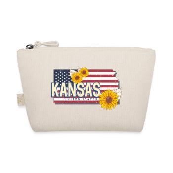 Kansas United States Retro Map Souvenir - Organic Pouch - nature - Front
