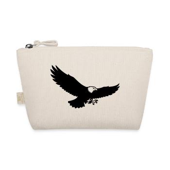 Eagle Silhouette Bird of Prey Logo - Organic Pouch - nature - Front