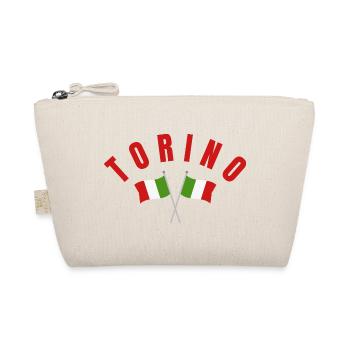 Torino Crest with Italian Flags - Organic Pouch - nature - Front