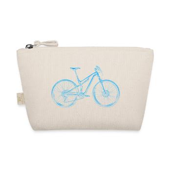 MTB Lineart Blue – Mountain Biker Gift - Organic Pouch - nature - Front