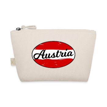 Logo d’écriture autrichienne sur fond rouge - Trousse biologique - nature - Devant