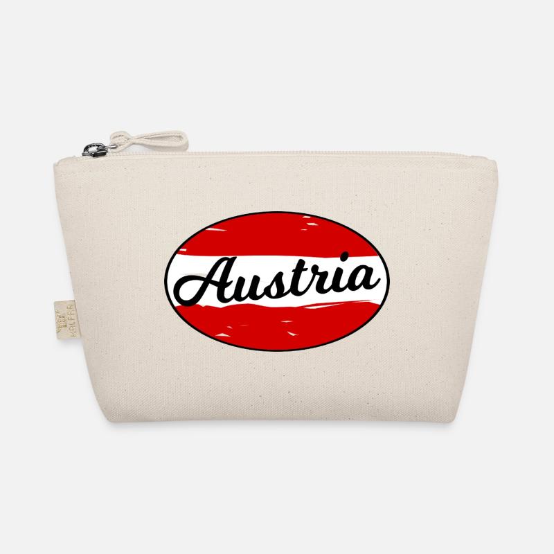 Logo d’écriture autrichienne sur fond rouge Trousse biologique