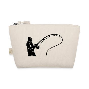 Angler silhouette fishing rod angling club - Organic Pouch - nature - Front
