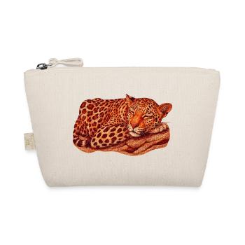 Leopard Motif Sleeping - Organic Pouch - nature - Front