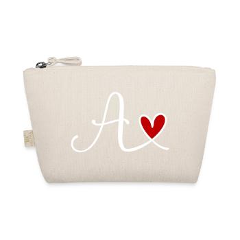 Buchstabe A Monogramm mit Herz - Bio-Täschchen - Natur - Vorne