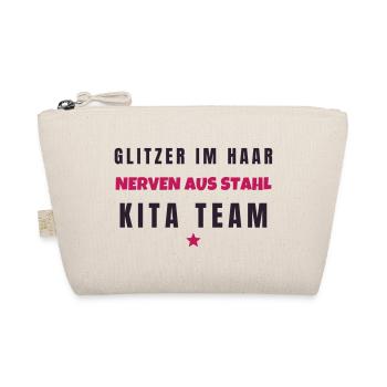 Glitzer im Haar Nerven aus Stahl Kita Team - Bio-Täschchen - Natur - Vorne