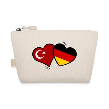 Türkei Deutschland Herzenflaggen - Bio-Täschchen - Natur - Vorne
