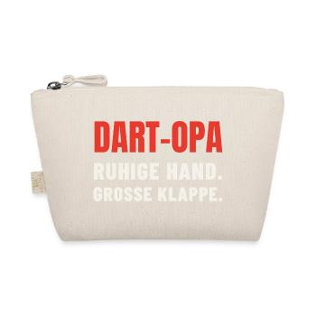 Dart Opa Geschenk: Ruhige Hand, große Klappe - Bio-Täschchen - Natur - Vorne