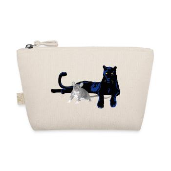 Panther Katze und Maus Duo  - Bio-Täschchen - Natur - Vorne