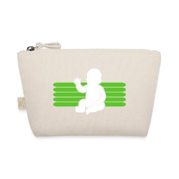 Baby Motiv winken Body Strampler Lustige Sprüche - Bio-Täschchen - Natur - Vorne