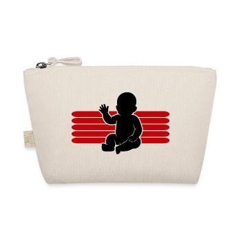 Baby Motiv winken Body Strampler Lustige Sprüche - Bio-Täschchen - Natur - Vorne