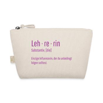 Lehrerin Substantiv Influencerin Lustig Geschenk - Bio-Täschchen - Natur - Vorne