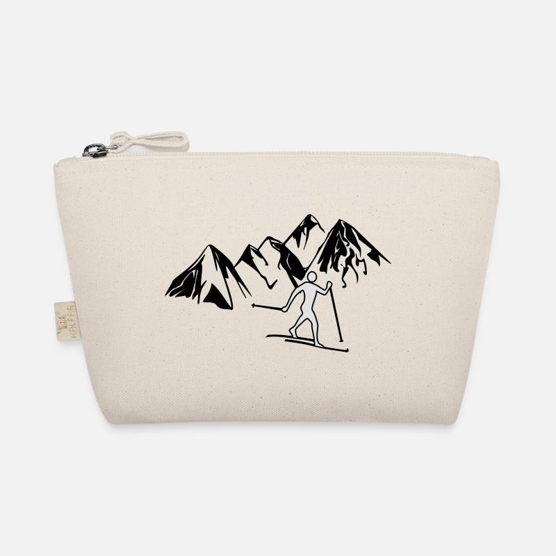 Langläufer vor Bergen Bio-Täschchen