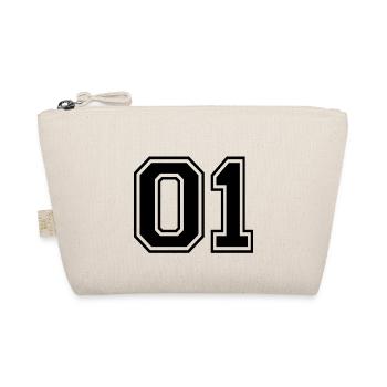 01 - College-Style Sportswear und Zahlen Motiv - Bio-Täschchen - Natur - Vorne