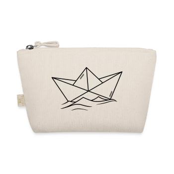 Paper Ship Sketch Minimalist Line Art - Organic Pouch - nature - Front
