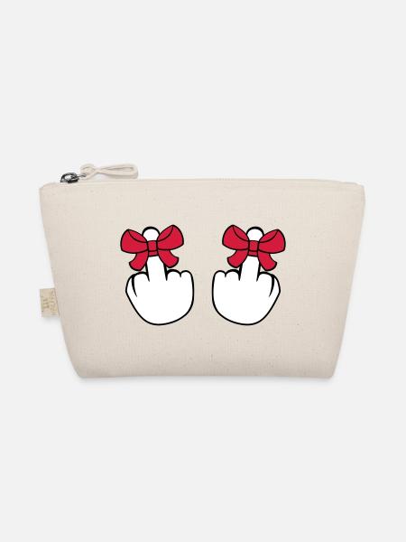2 hands wanker middle finger show insulting fi - Organic Pouch - nature - Front