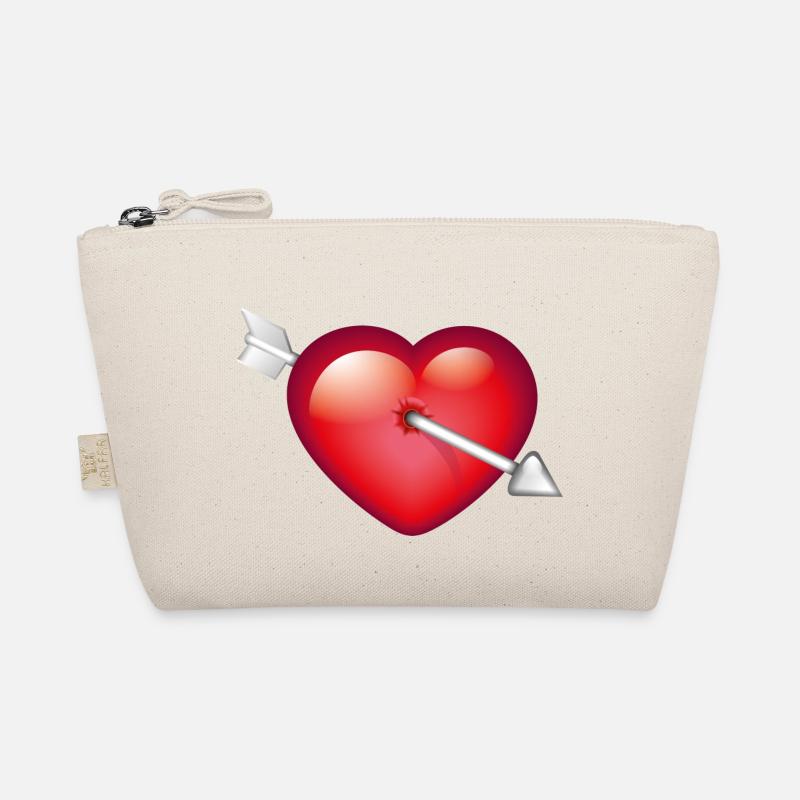 Smiley Heart with arrow - Bio-Täschchen - Natur