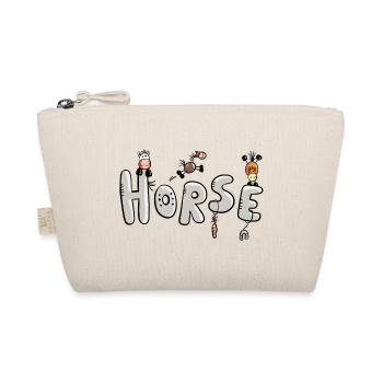 Funny Horse Font - Horses - Riding - Animal - Pony - Organic Pouch - nature - Front