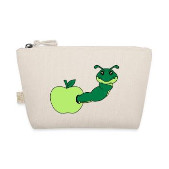 eat apple hole delicious hunger snail crawl caterp - Organic Pouch - nature - Front
