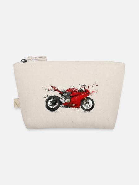 Red Motorcycle - Organic Pouch - nature - Front