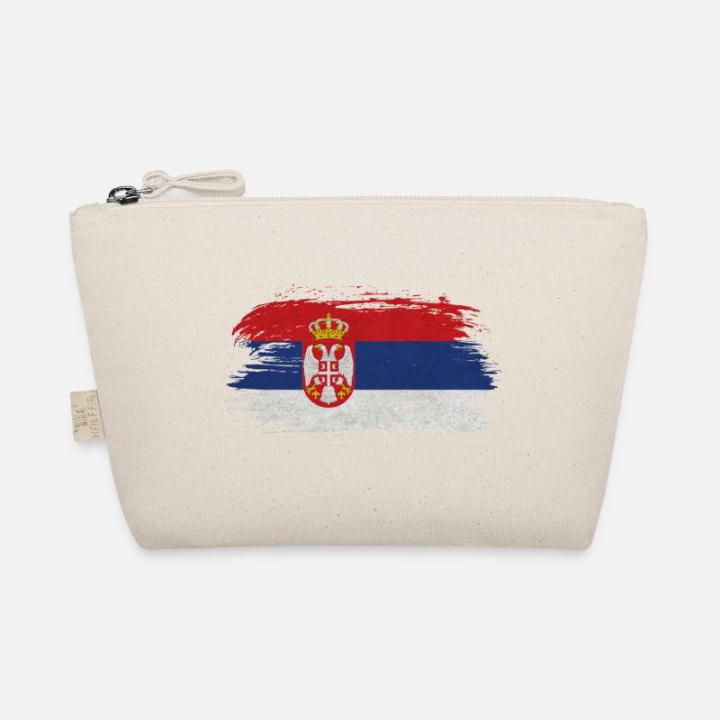 Serbien Vintage Flagge - Bio-Täschchen - Natur