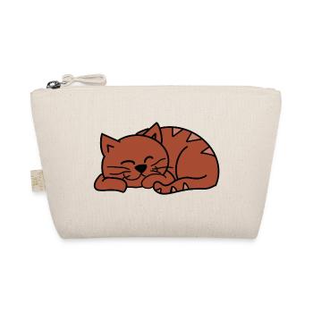 Schlafende Katze in Rot - Bio-Täschchen - Natur - Vorne